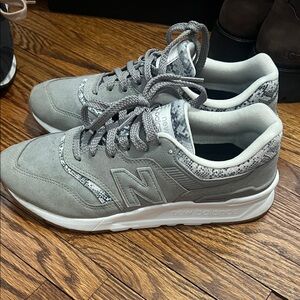 New Balance Light Gray and White Sneakers